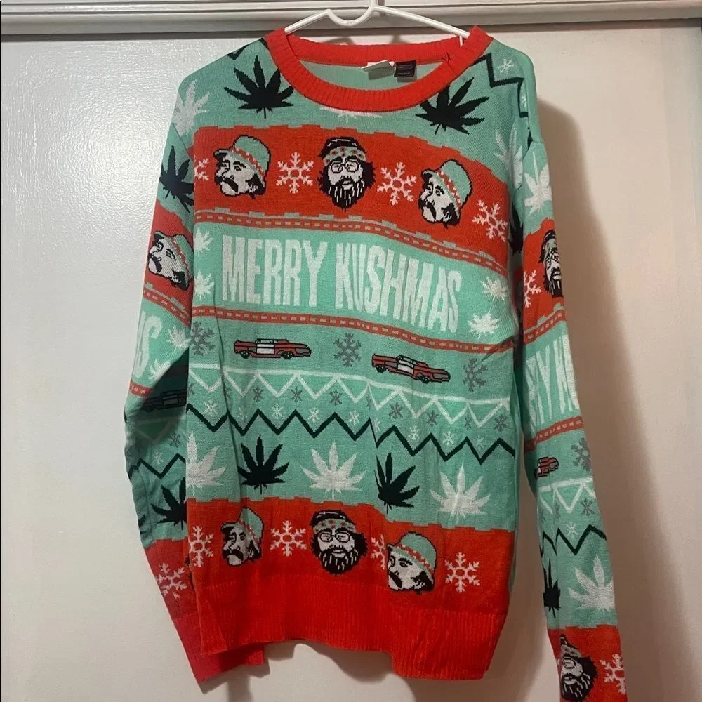 Cheech & Chong Festive Christmas Sweater size small